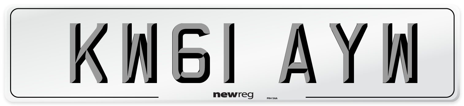 KW61 AYW Number Plate from New Reg